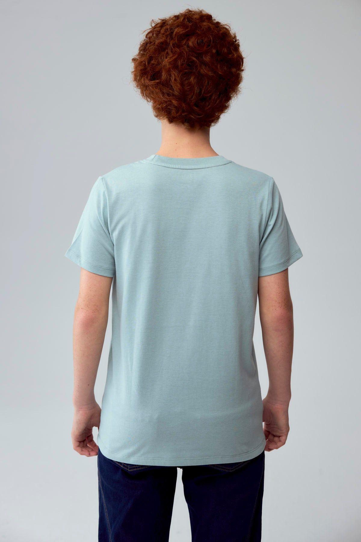 Polera Niño Básica Estampada Aqua-2