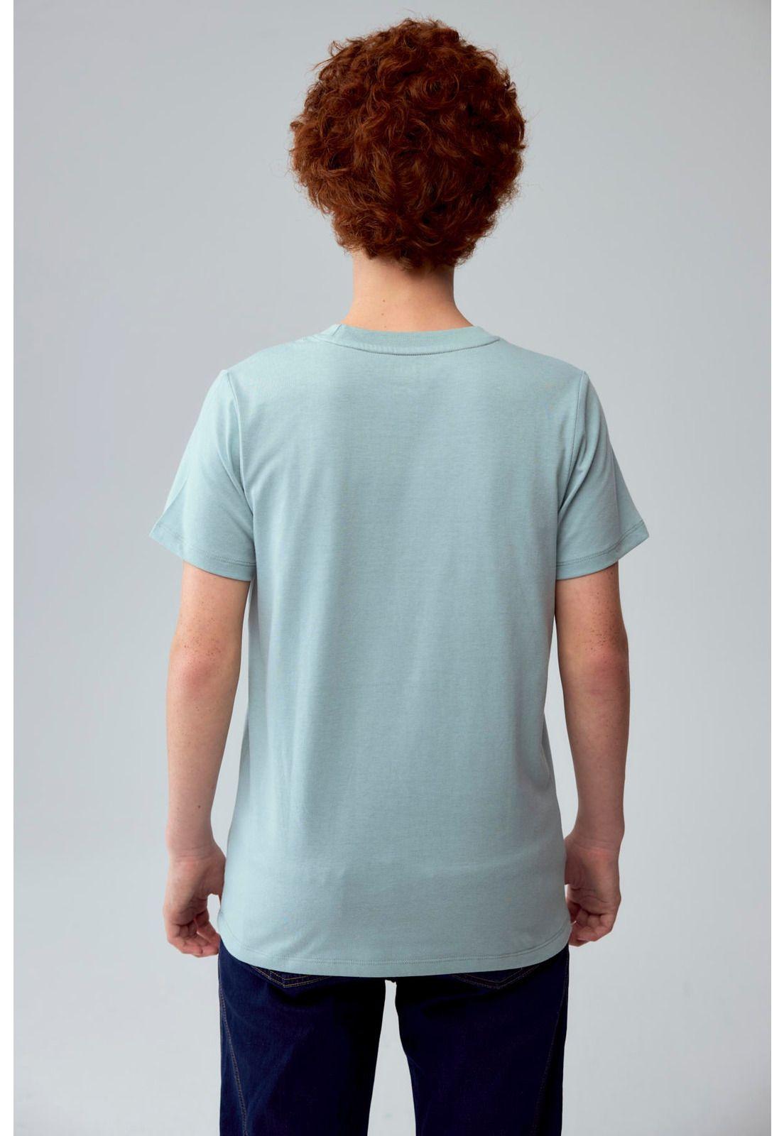 Polera Niño Básica Estampada Aqua - ll-2