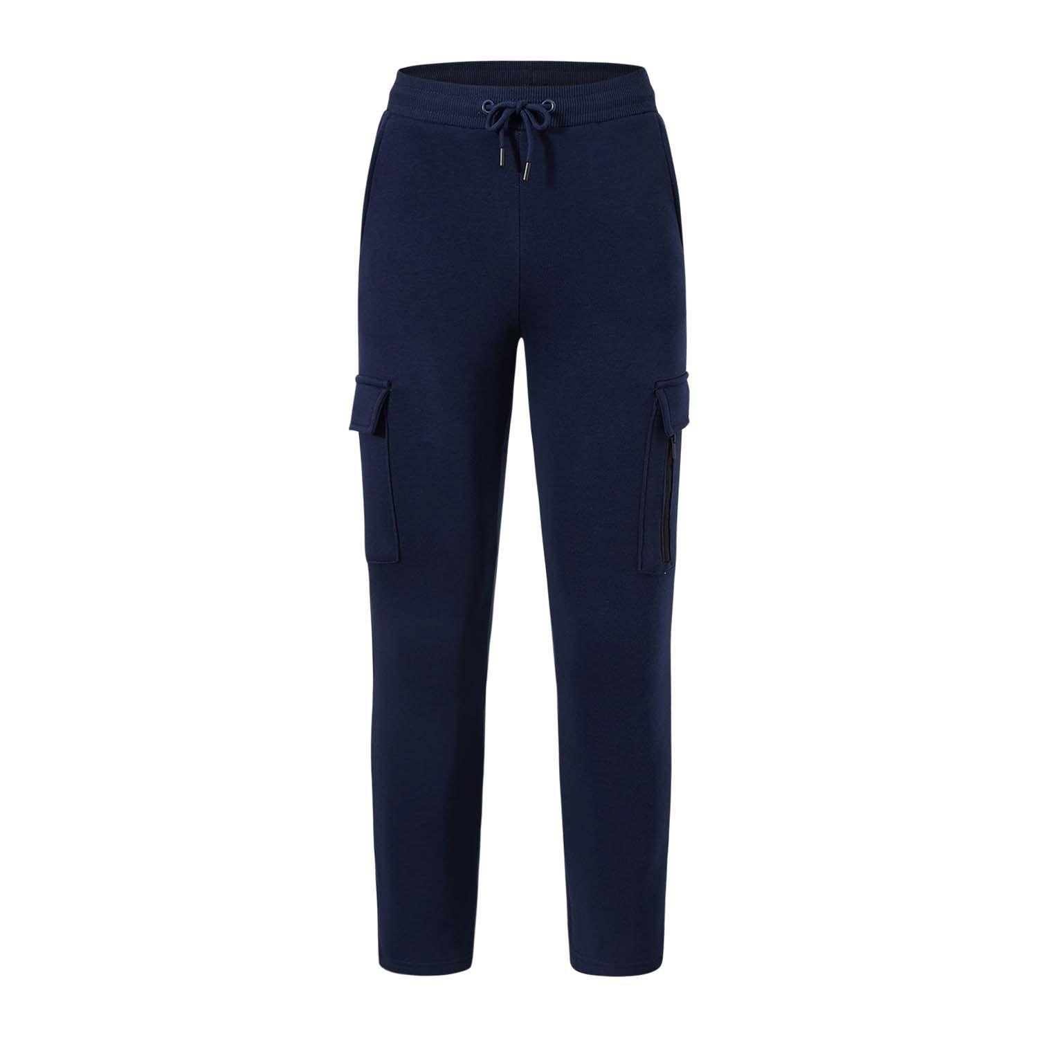 Pantalón Buzo Niño Cargo Con Cierre Azul Oscuro-0