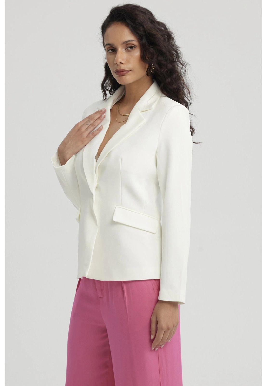 Blazer Mujer 1 Botón Fit Crudo-1
