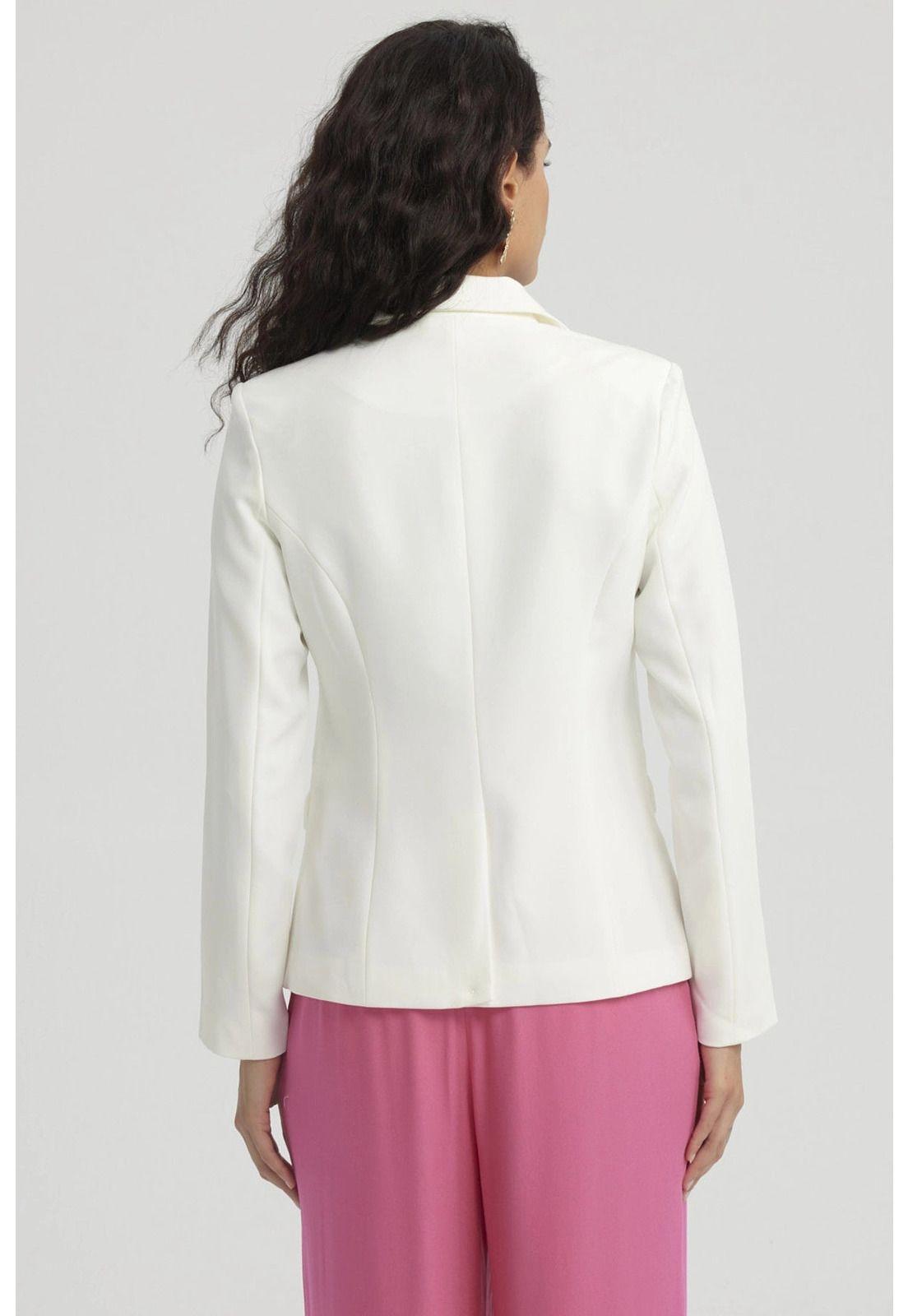 Blazer Mujer 1 Botón Fit Crudo-2