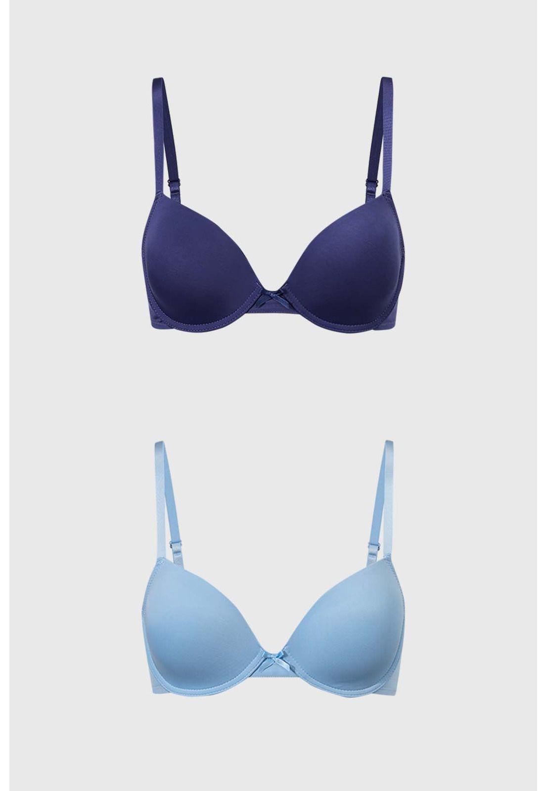 Sostén Mujer Bipack Básico Celeste-0