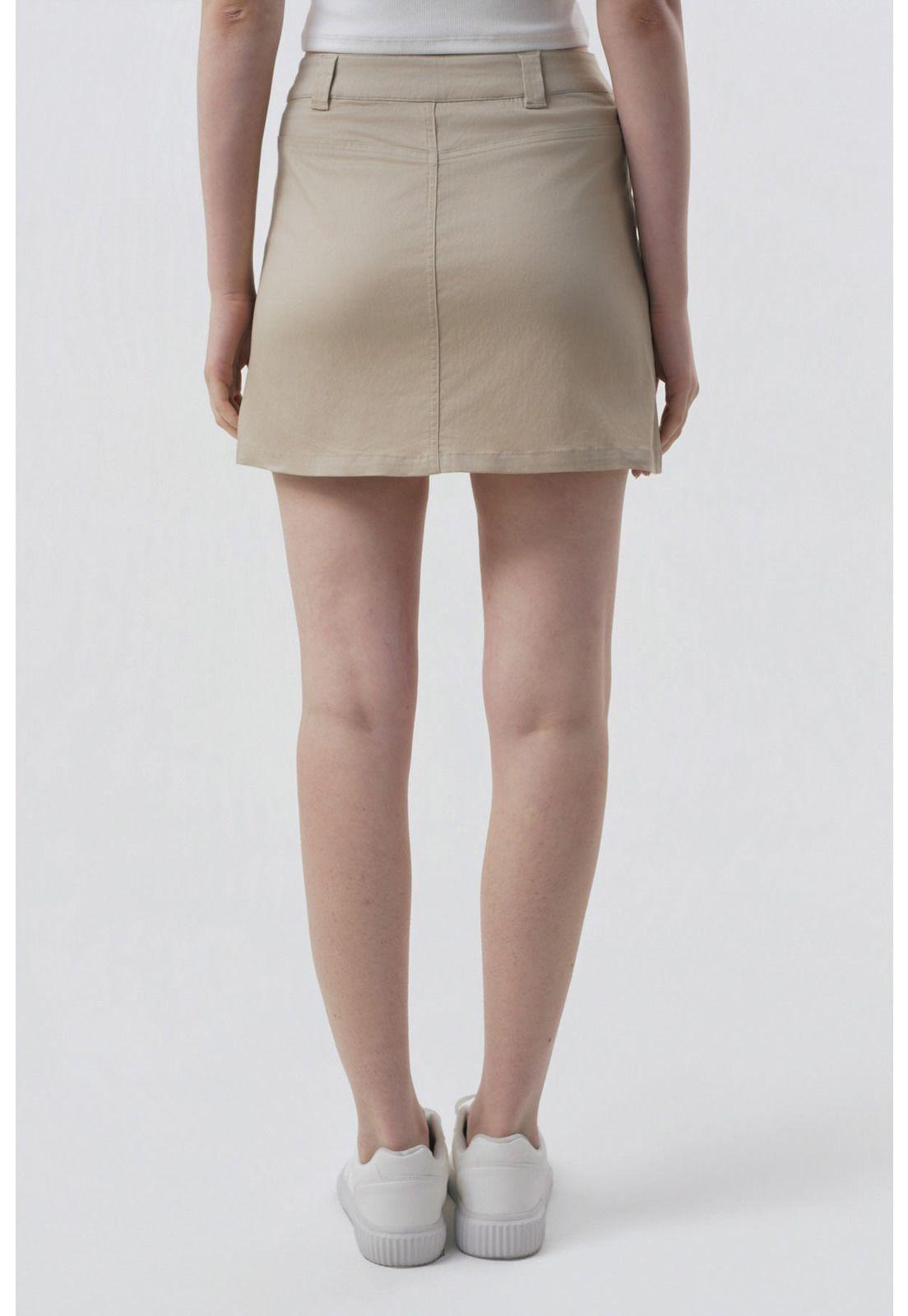 Falda Juvenil Mujer Beige Oscuro-2