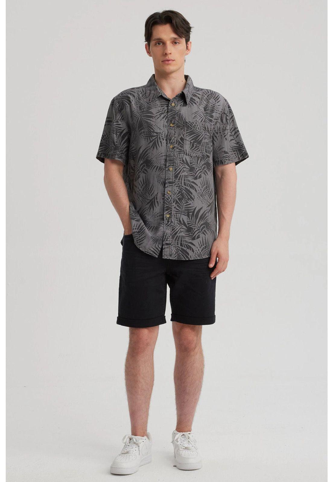 Camisa Hombre Print Gris Claro-1