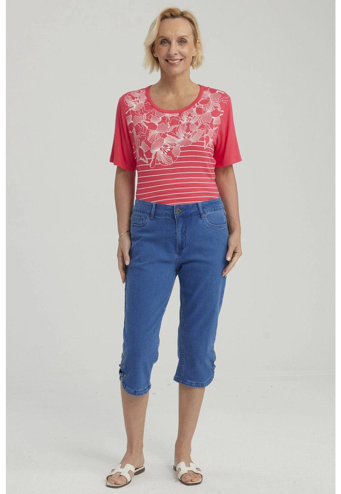 Pantalón Mujer Denim Apertura Lateral Azul-1