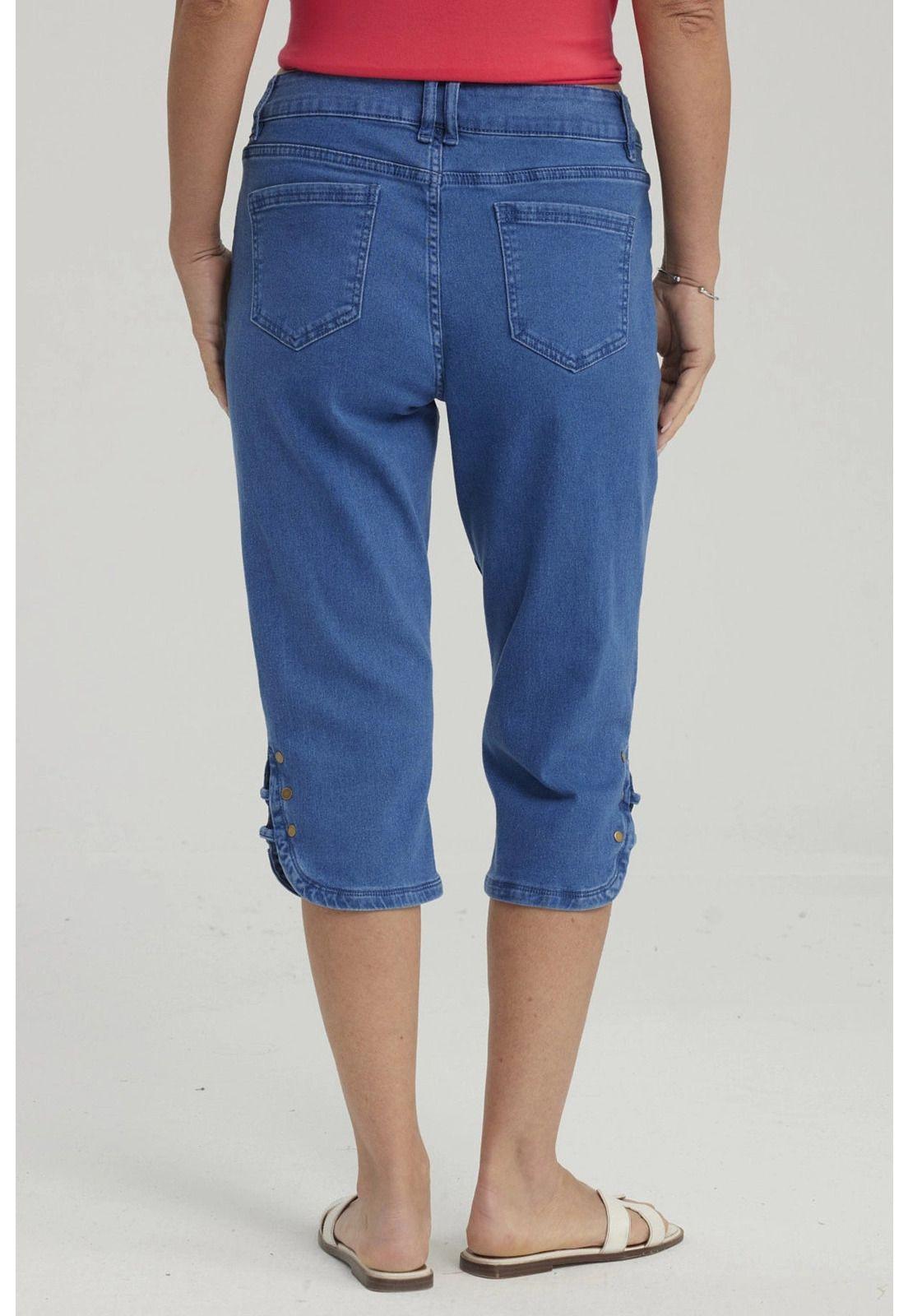 Pantalón Mujer Denim Apertura Lateral Azul-2