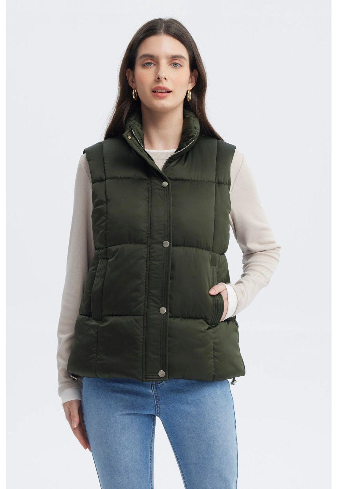 Parka Mujer Slim Verde Musgo-0