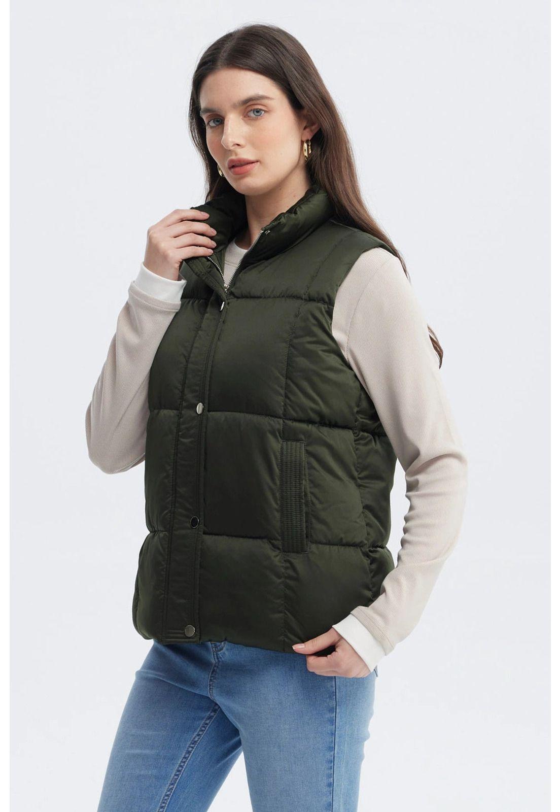 Parka Mujer Slim Verde Musgo-1