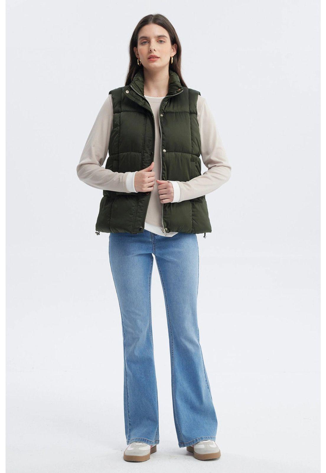 Parka Mujer Slim Verde Musgo-3