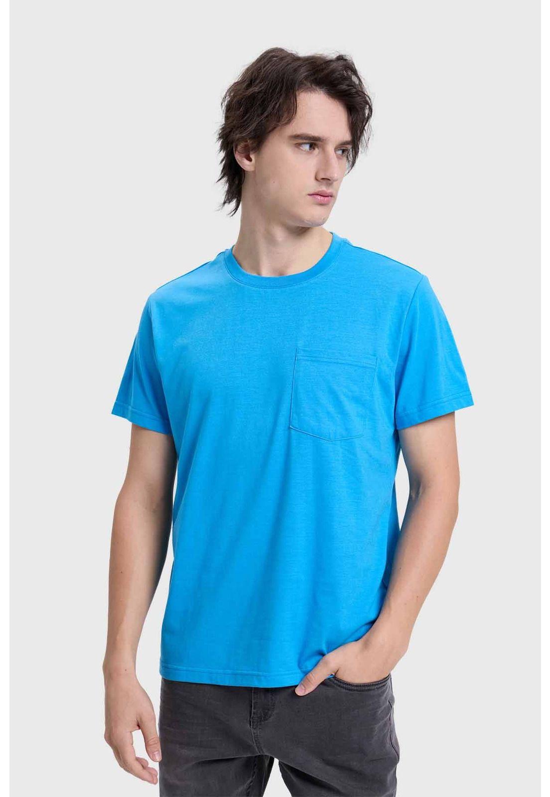 Polera Hombre Con Bolsillo Celeste-0