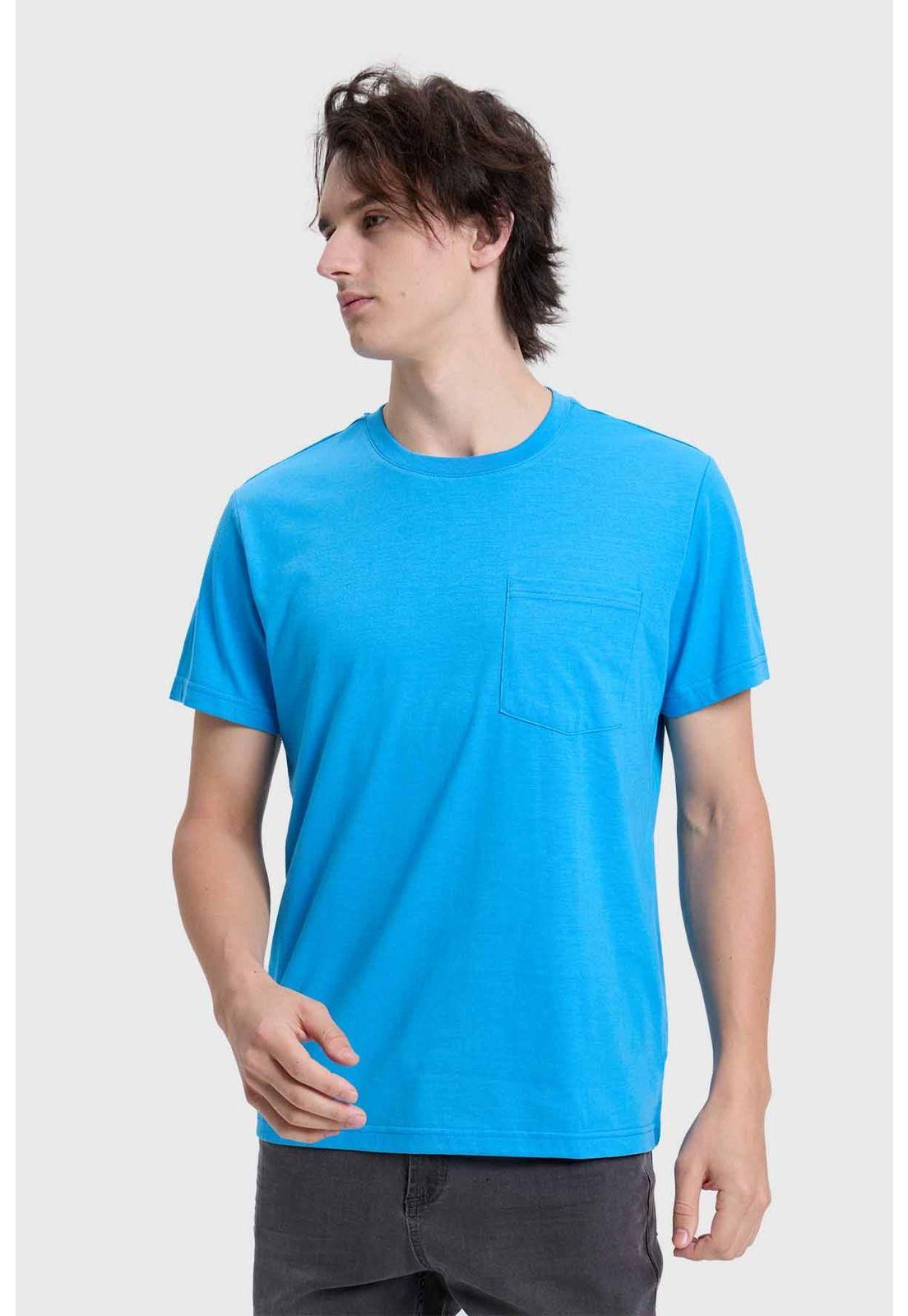 Polera Hombre Con Bolsillo Celeste-1