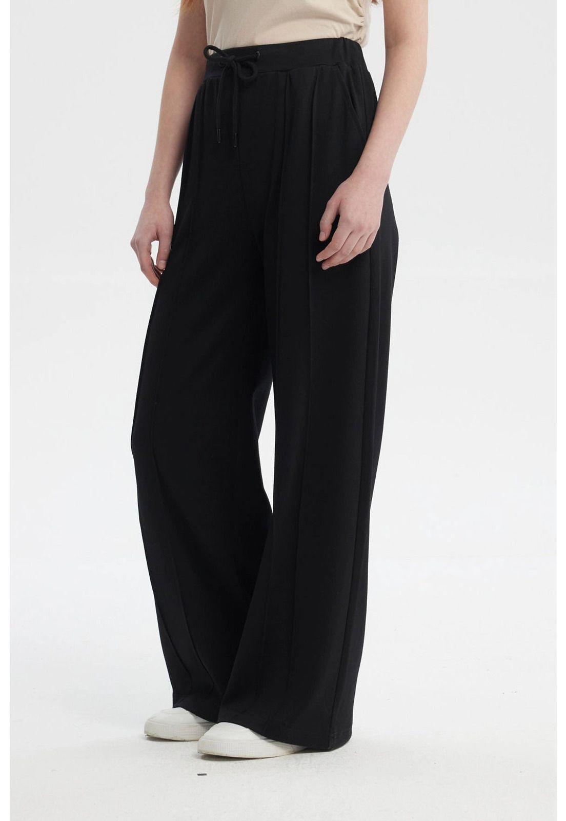 Pantalón Mujer Sastrero Pretina Cordón Negro-1