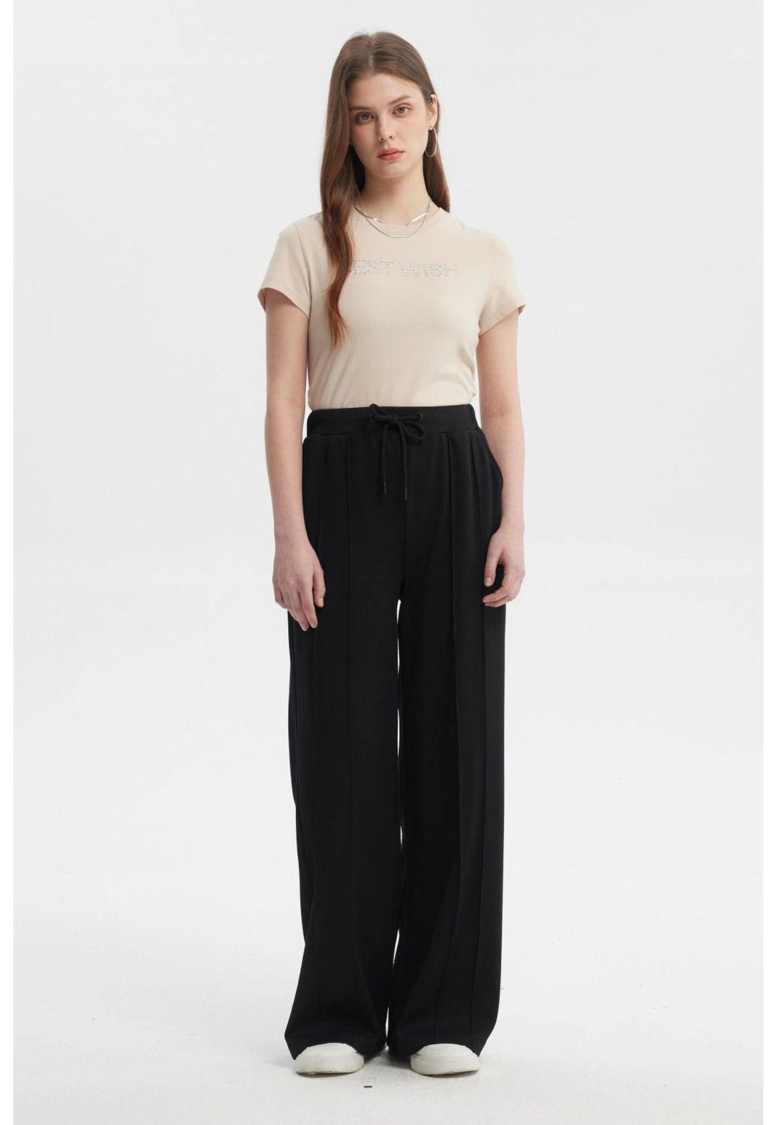 Pantalón Mujer Sastrero Pretina Cordón Negro-3