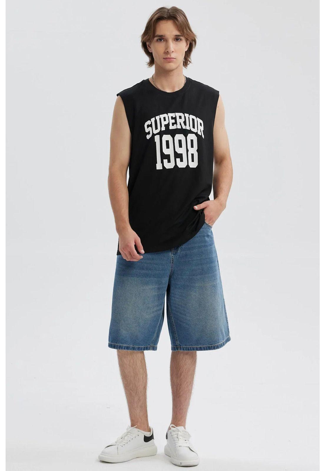 Polera Hombre Print Posicional Negro / Blanco-3