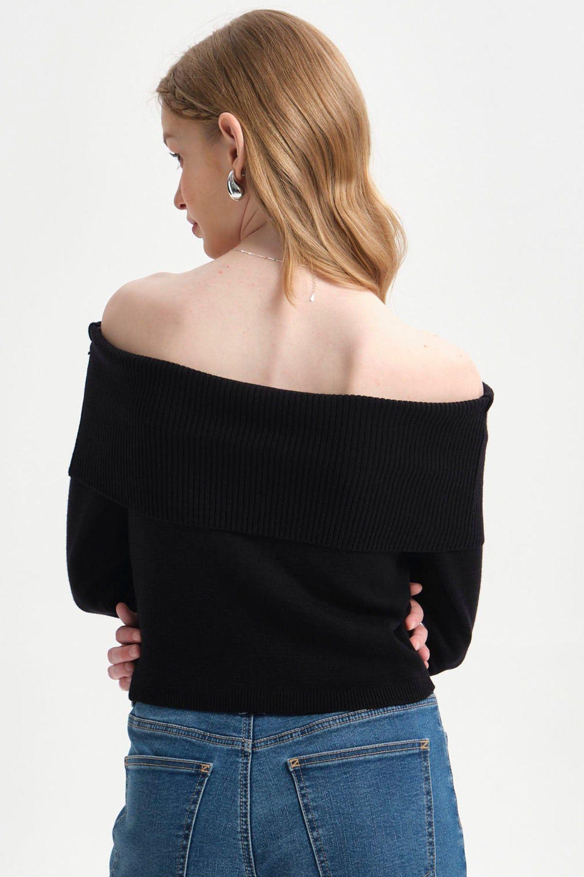 Sweater Mujer Bardot Negro-2