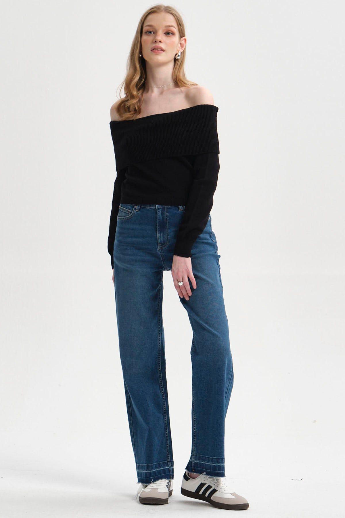 Sweater Mujer Bardot Negro-3