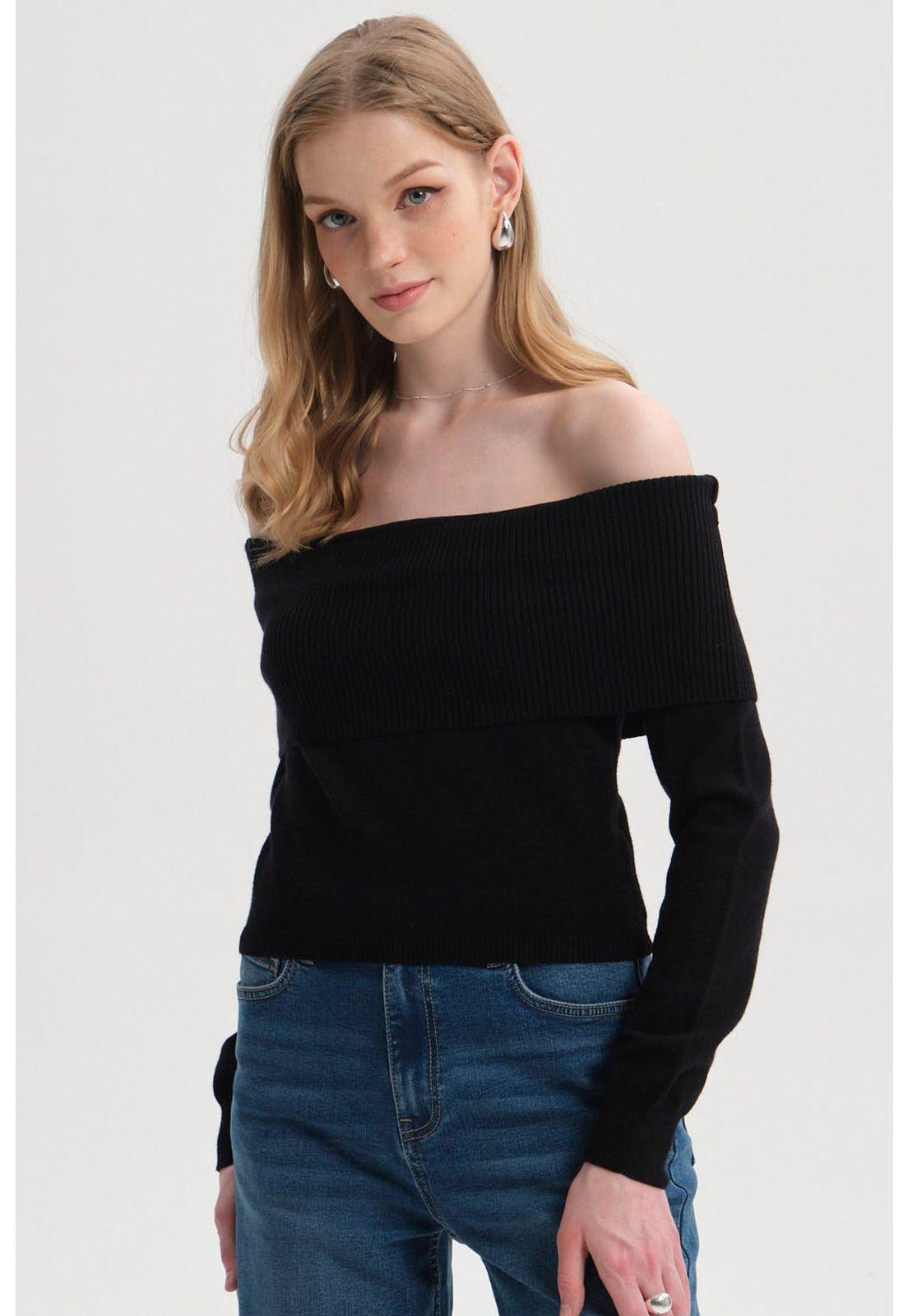 Sweater Mujer Bardot Negro-0