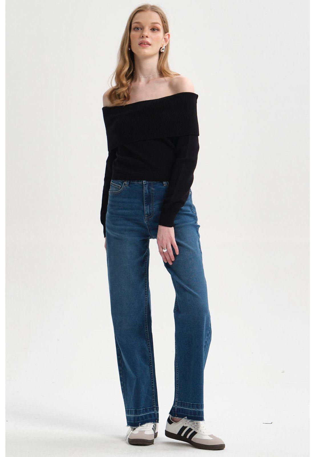 Sweater Mujer Bardot Negro-3