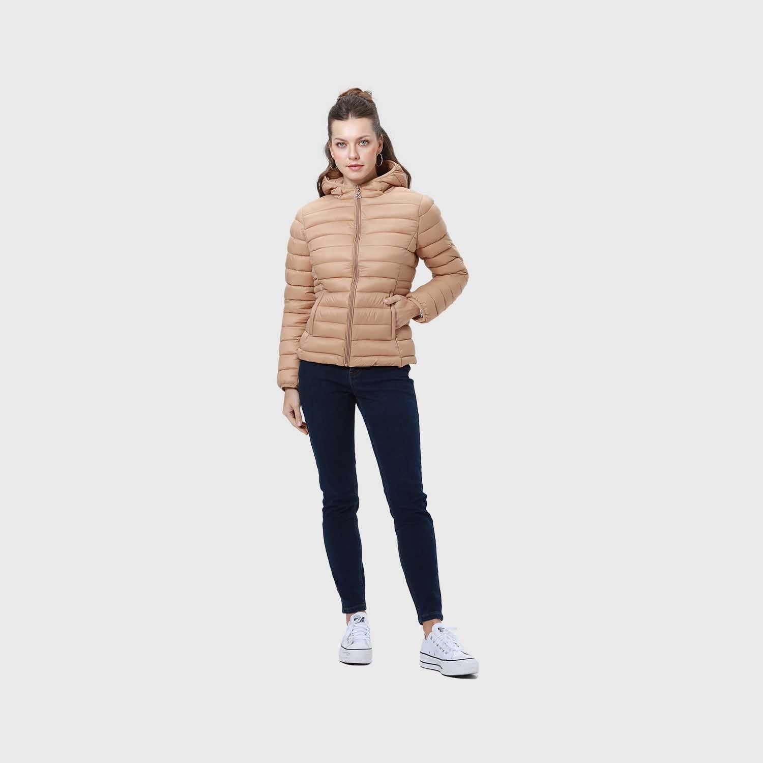 Parka Mujer Corta Plummy Camel-3