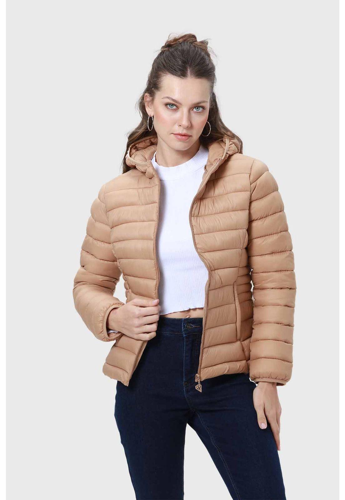 Parka Mujer Corta Plummy Camel-1