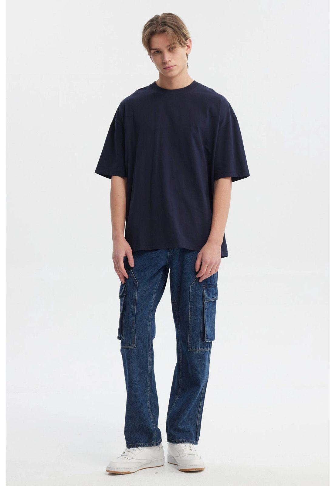 Polera Hombre Oversize Azul - Vl-3