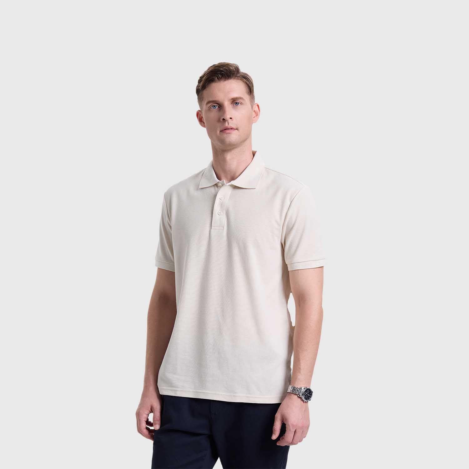 Polera Hombre Pique Lisa Básica Beige Fashion's Park-1