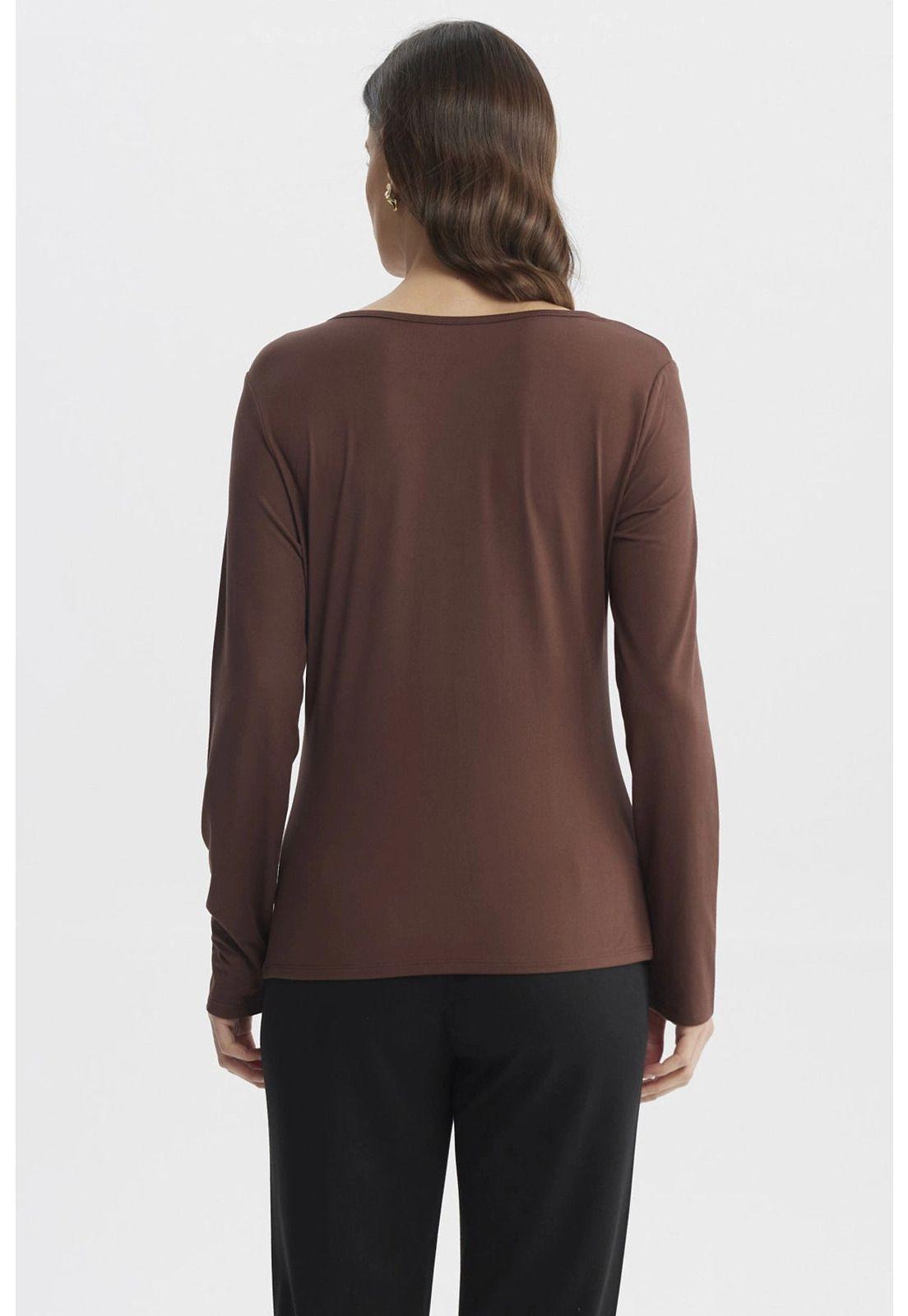 Polera Mujer Slim Café Claro-2