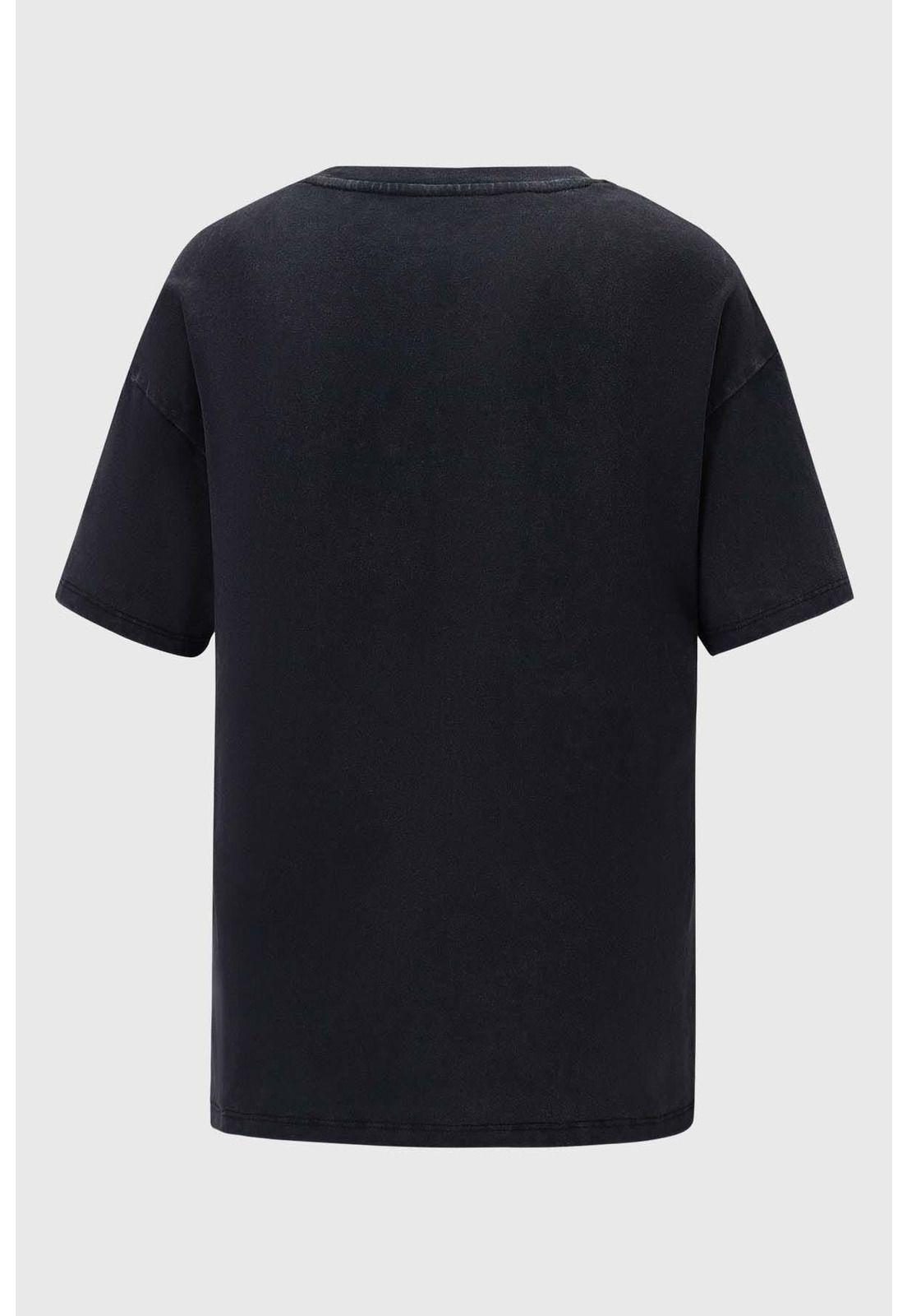 Polera Niña Oversize Larga Negro-1