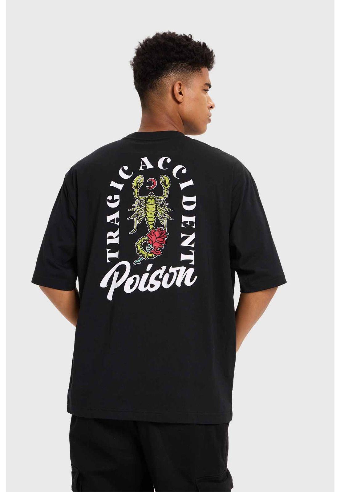 Polera Hombre Doble Print Negro - IX-2