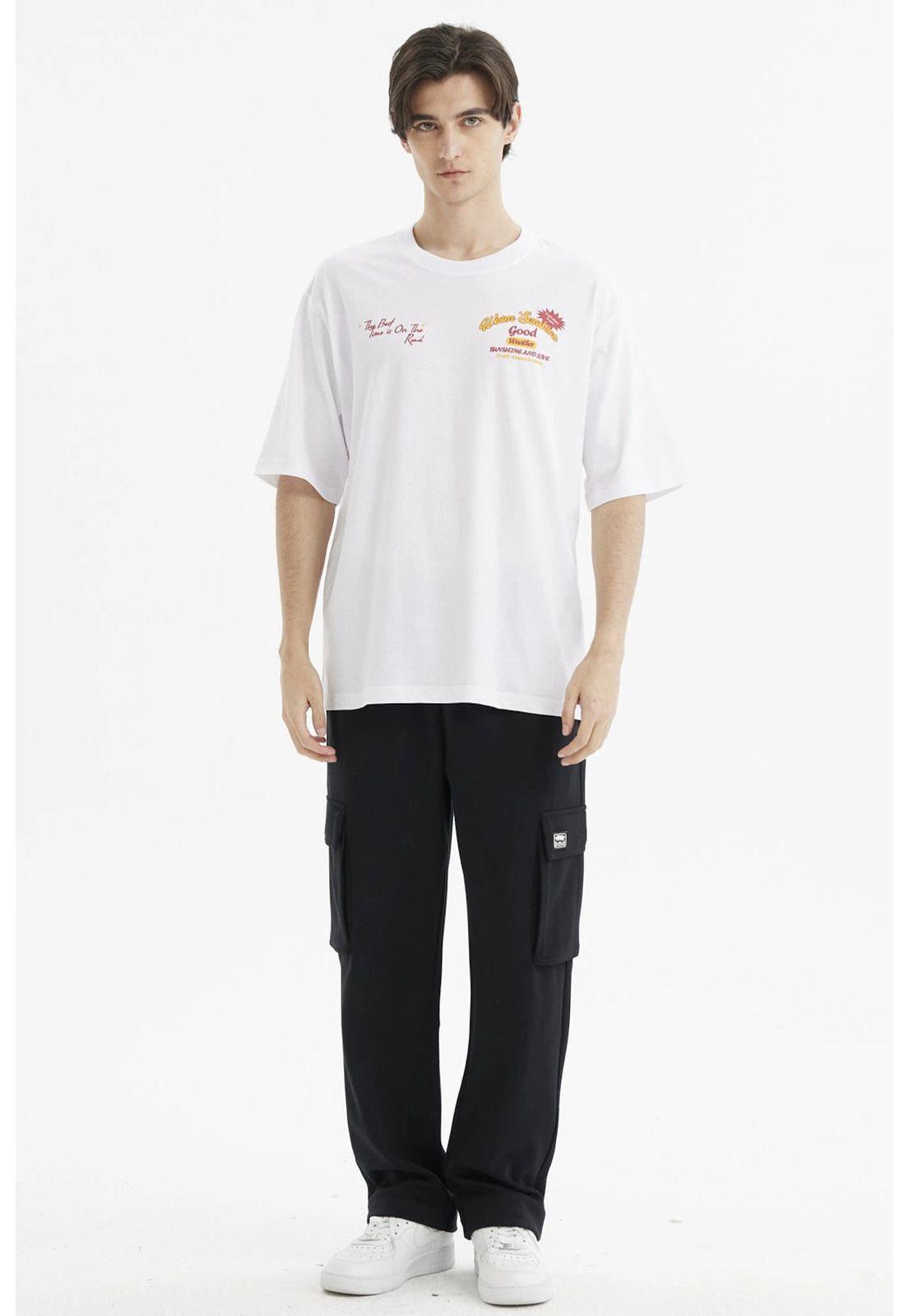 Polera Hombre Oversize Blanco - V-3