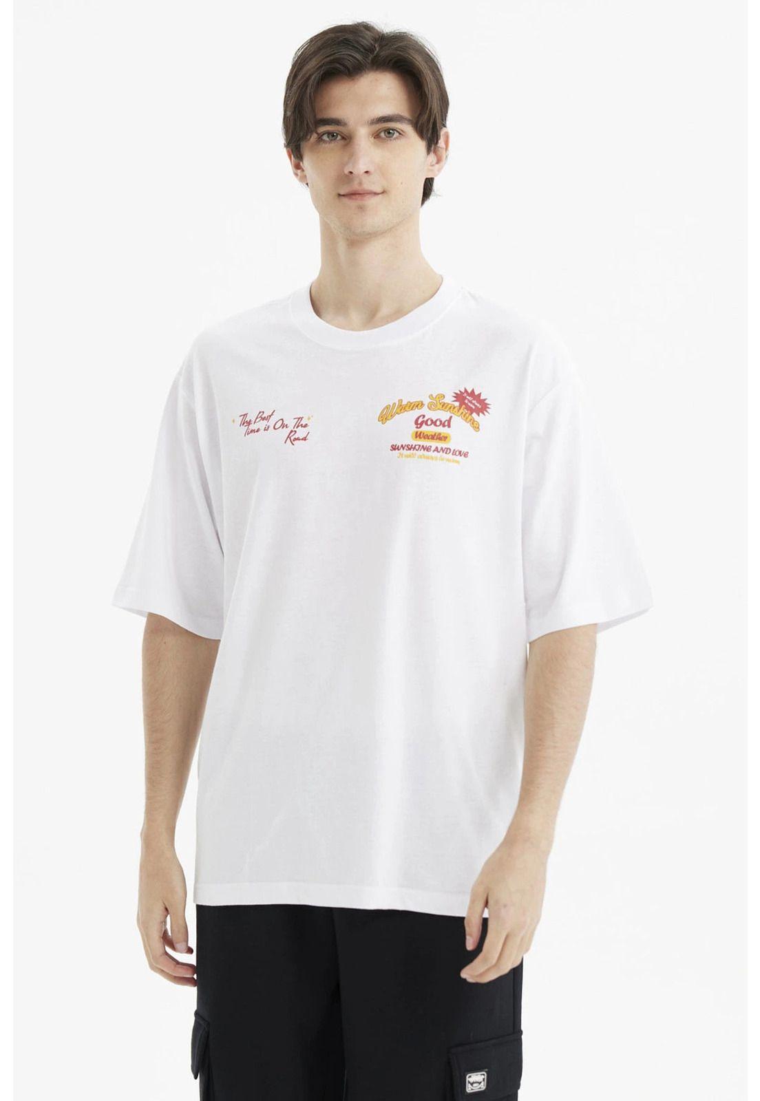 Polera Hombre Oversize Blanco - Vll-0