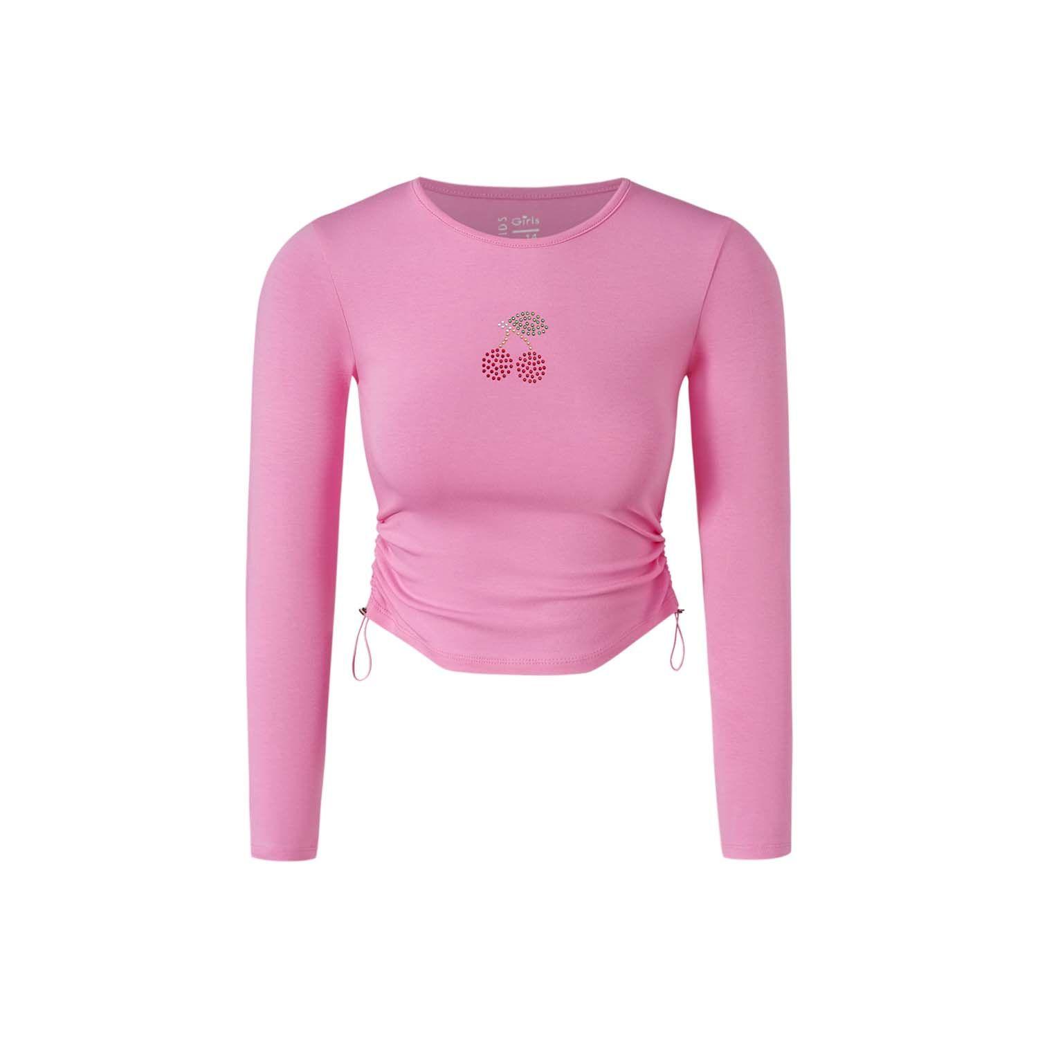 Polera Niña Rigido Strass Rosado Fashion's Park-0