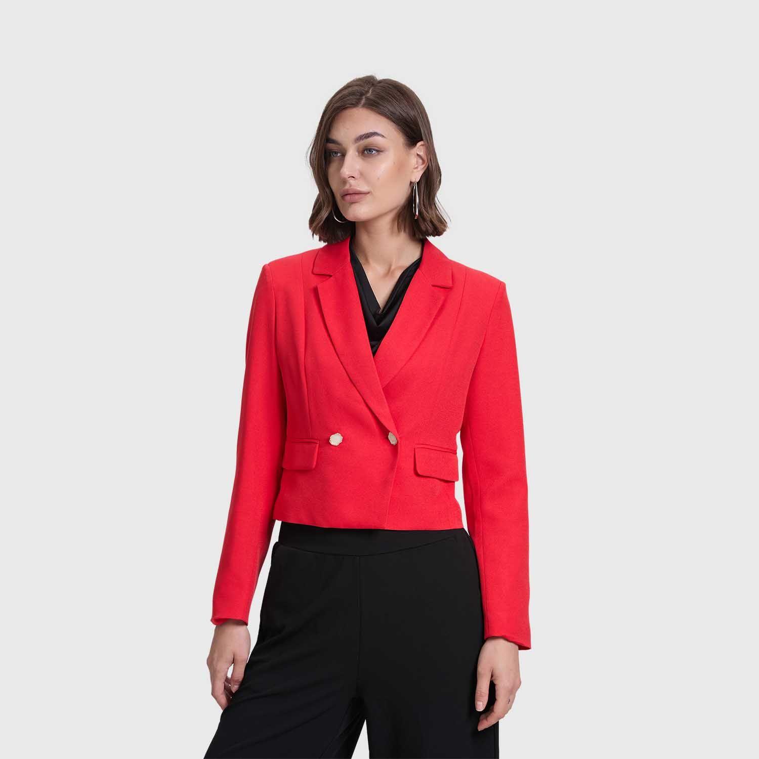 Blazer Mujer Corte Cruzado Rojo Fashion's Park-1