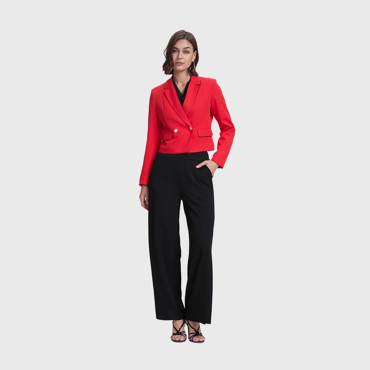 Blazer Mujer Corte Cruzado Rojo Fashion's Park-3