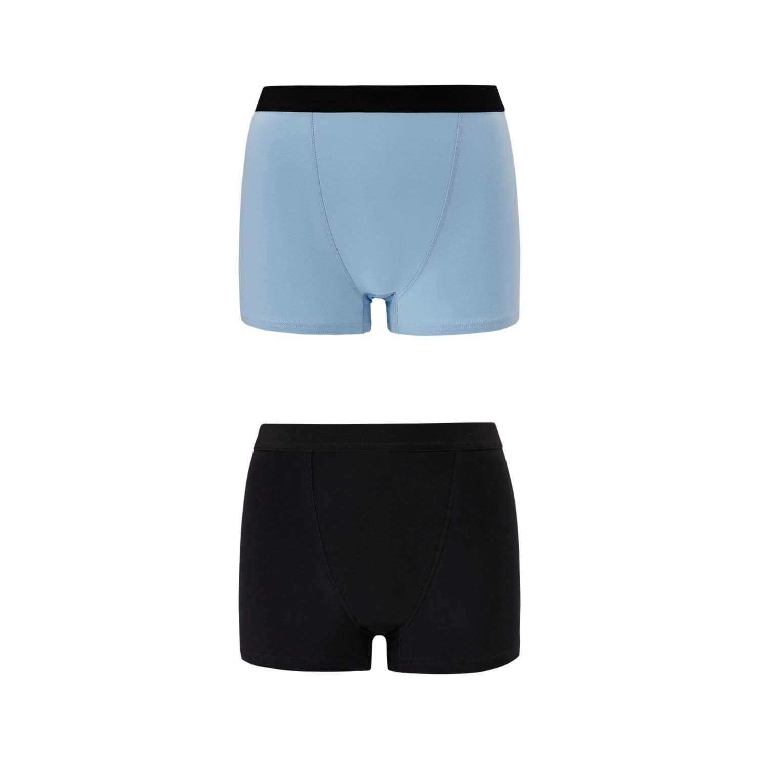 Calzón Mujer Bipack Short Tipo Boxer Celeste Fashion's Park-0
