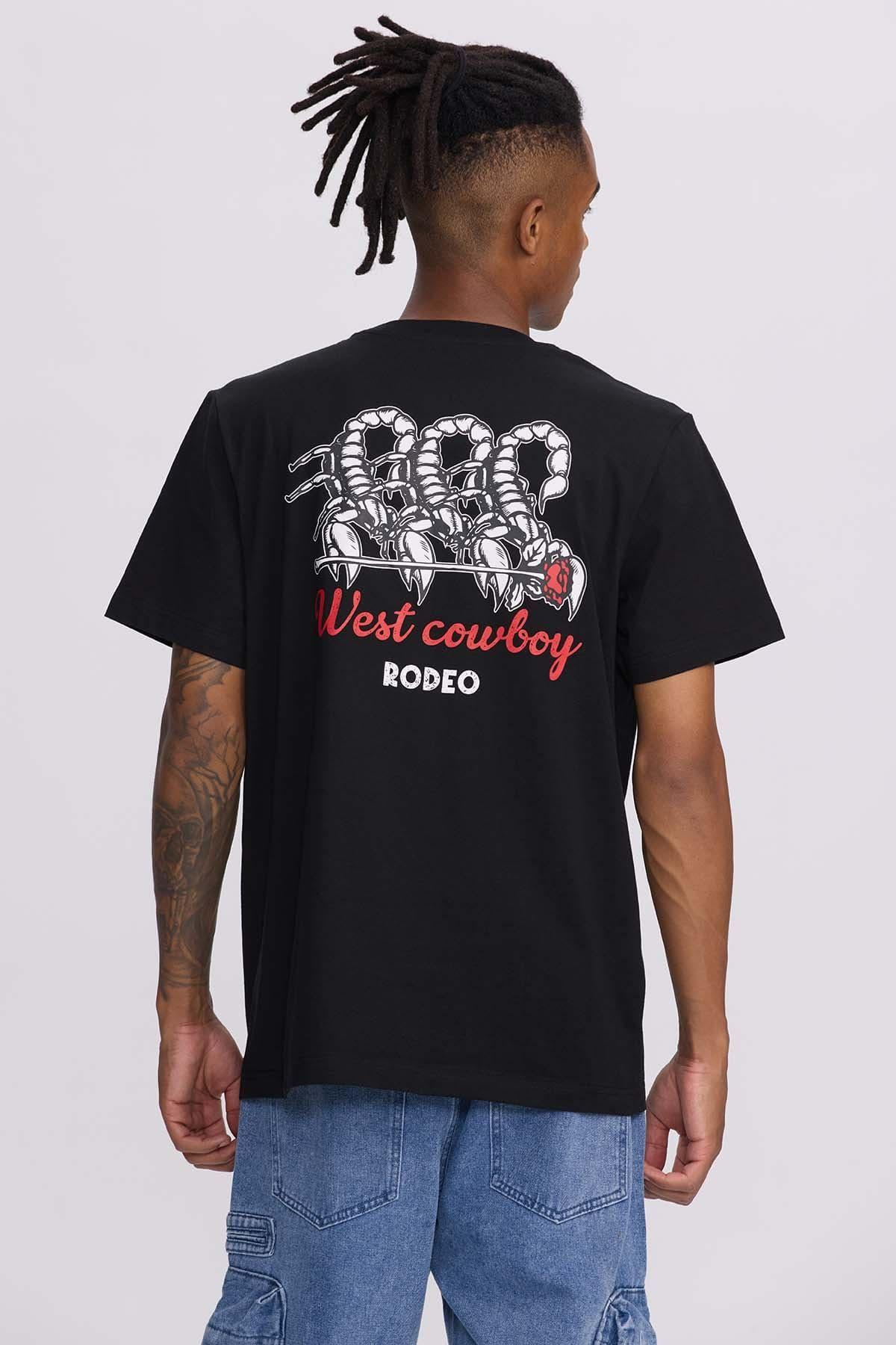Polera Hombre Doble Print Negro II-2