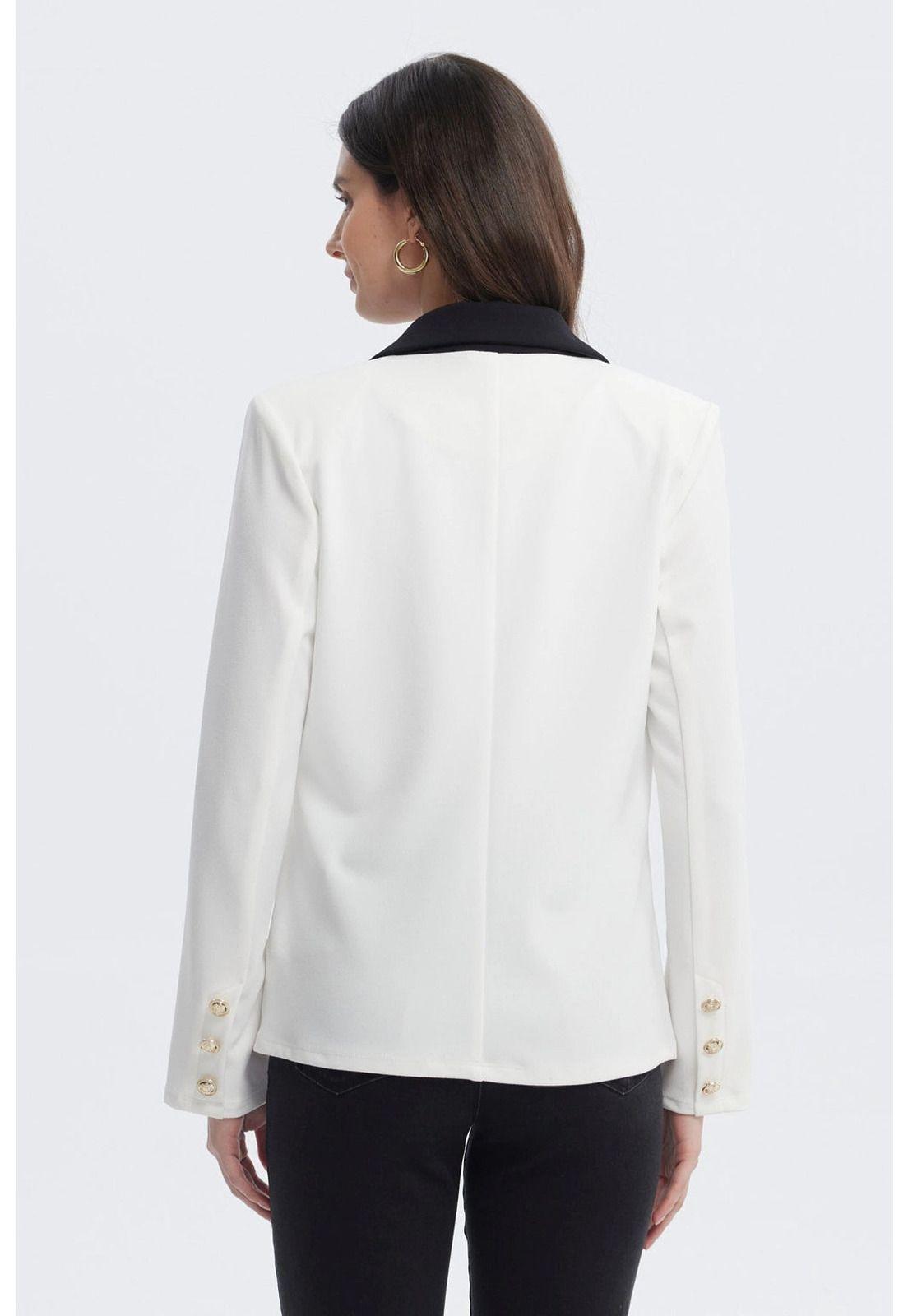 Blazer Mujer Contraste Crudo-2