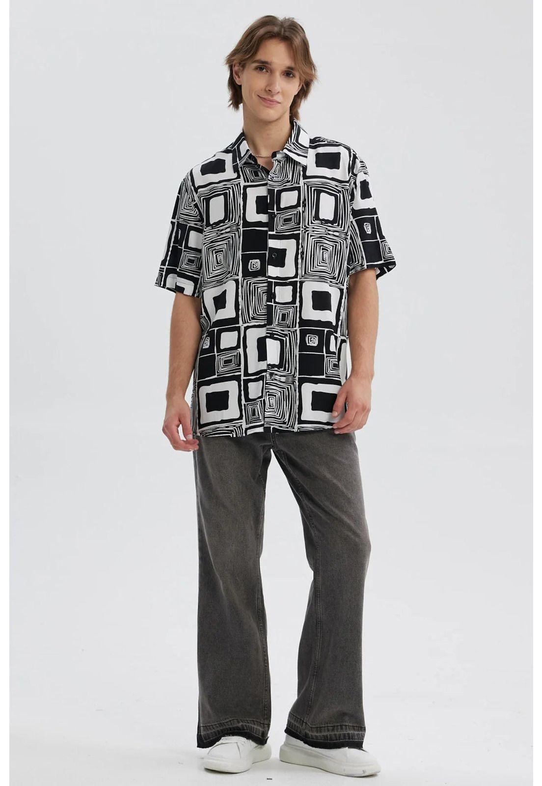 Camisa Hombre Full Print Negro-3
