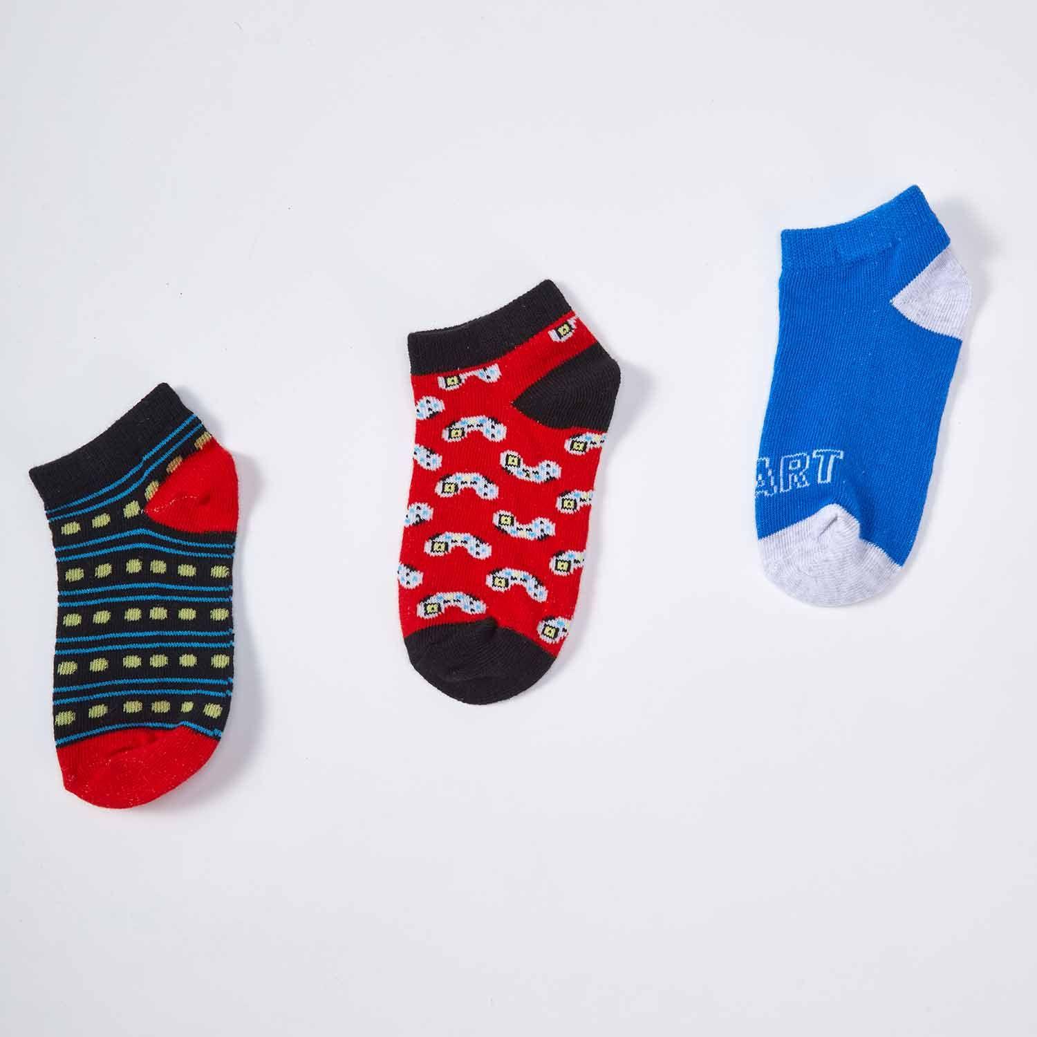 Calceta Niño Tripack Rapport Liso Rojo Oscuro-0