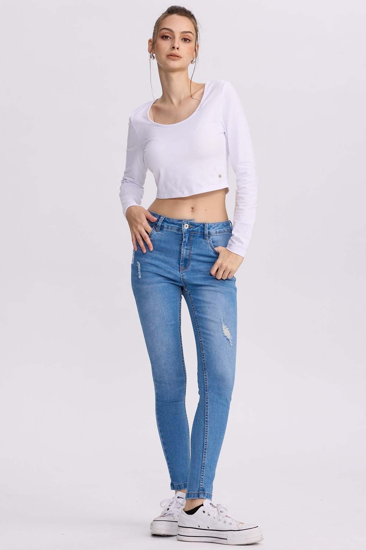 Jeans Mujer Super Skinny Lia Azul Claro-3
