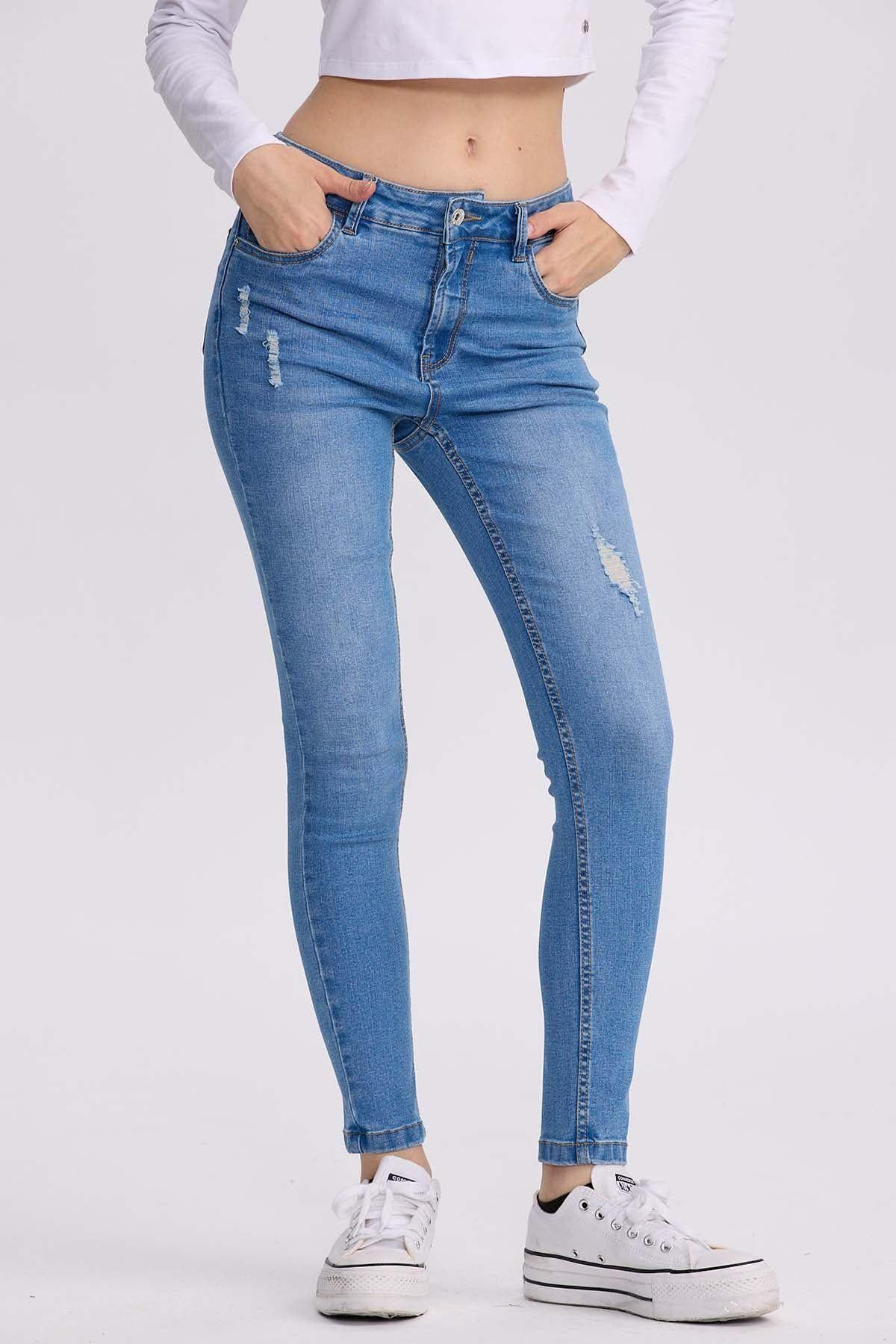 Jeans Mujer Super Skinny Lia Azul Claro-0