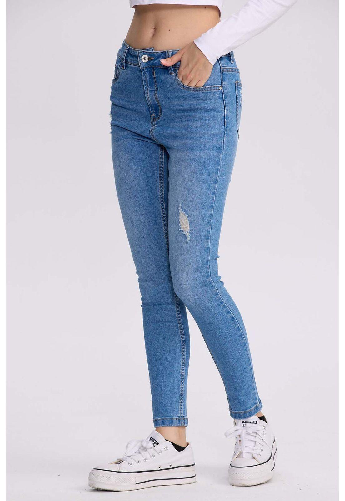 Jeans Mujer Super Skinny Lia Azul Claro-1