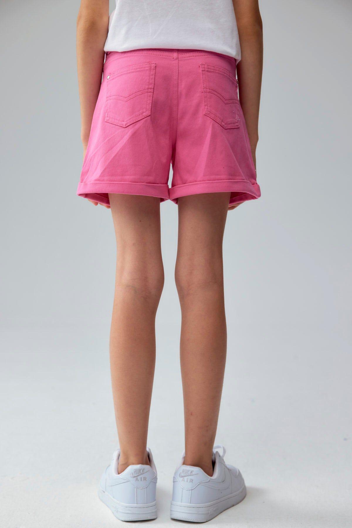 Short Niña Gabardina Básico Fucsia-2