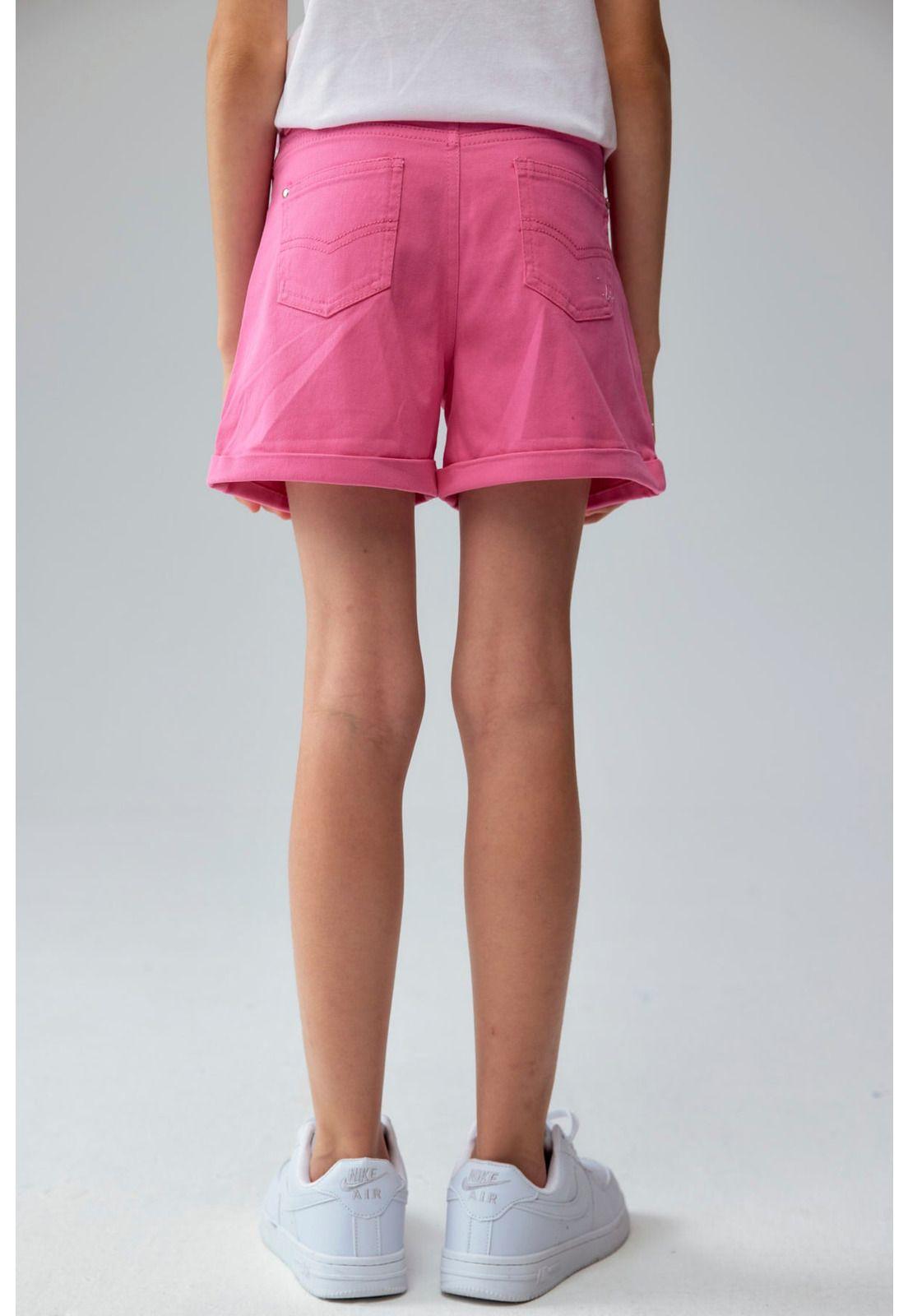 Short Niña Gabardina Básico Fucsia-2