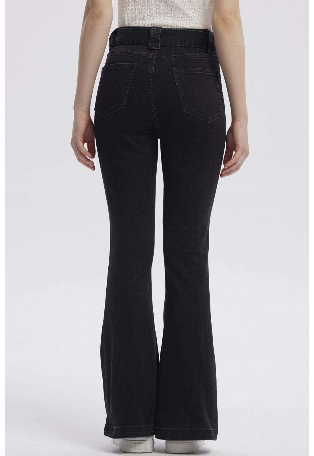 Jeans Mujer Moda Flare Negro - lX-2