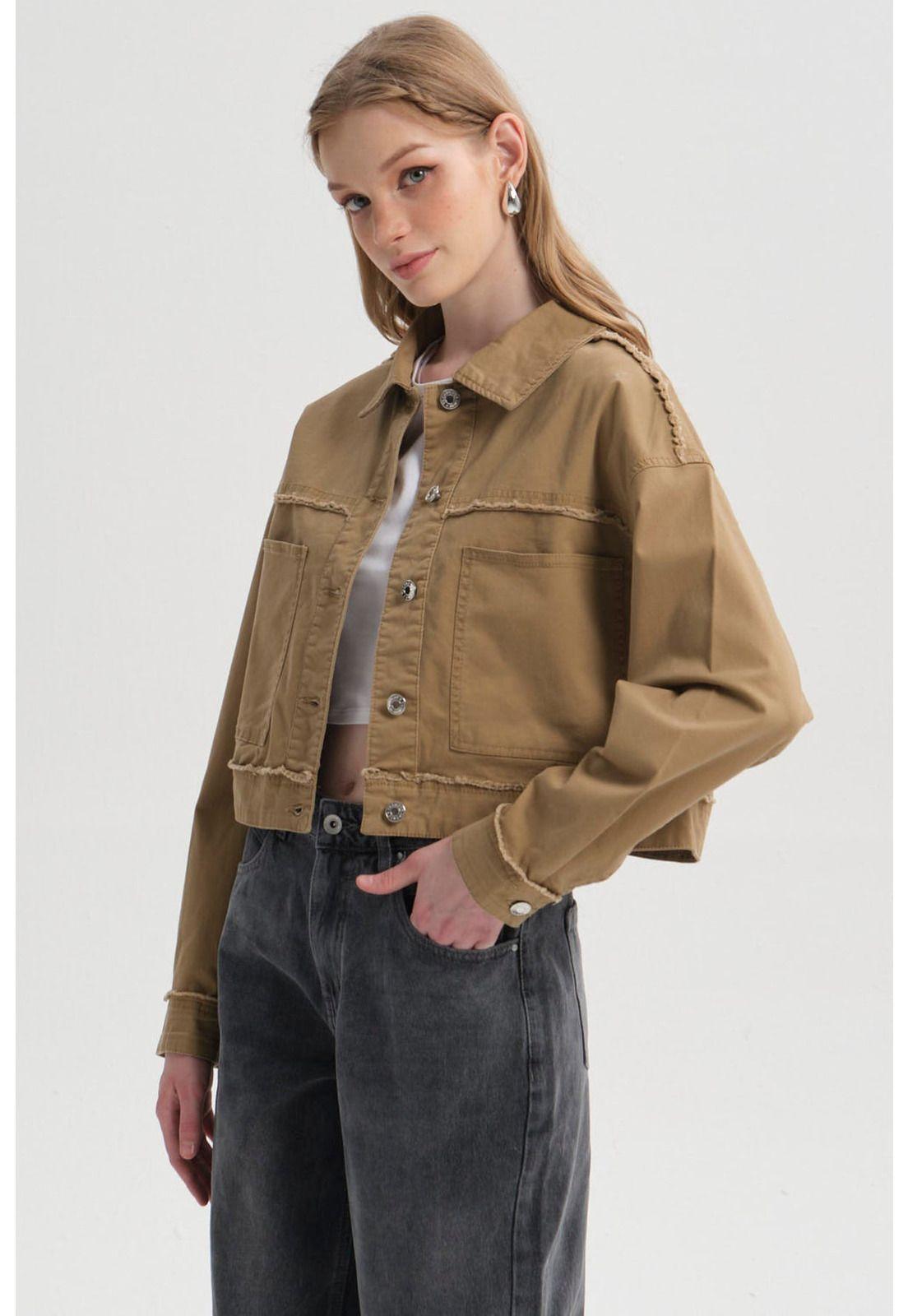 Chaqueta Mujer Corte Camel-0