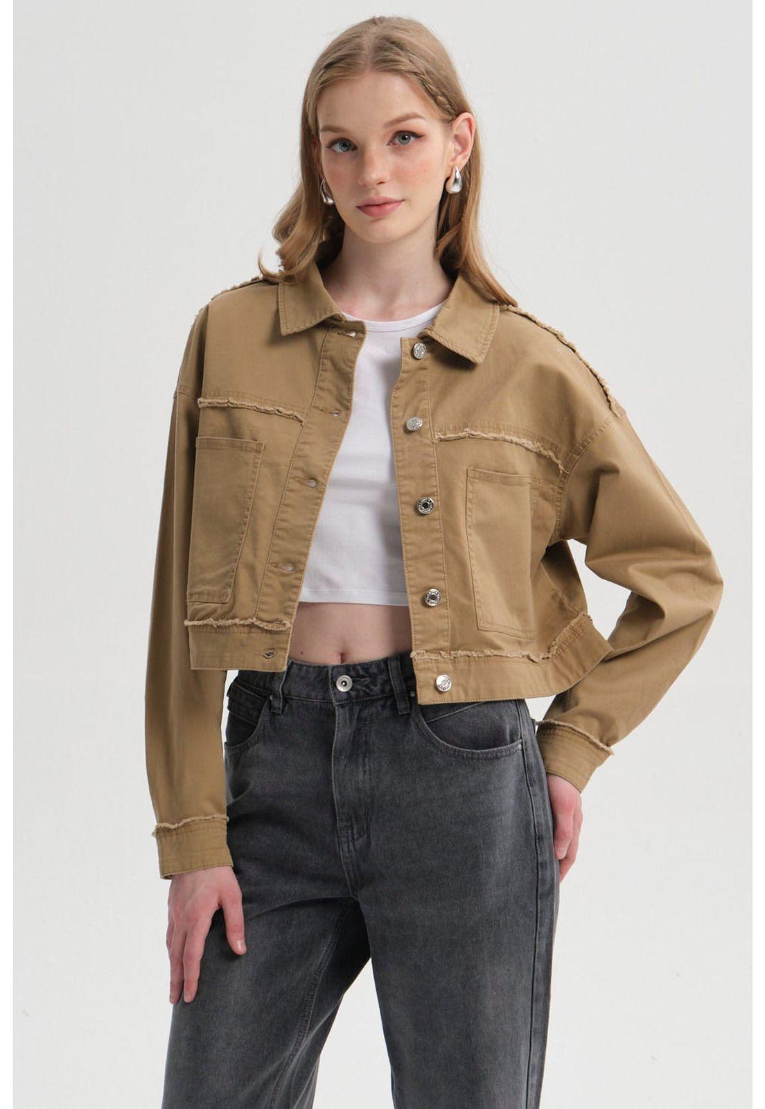 Chaqueta Mujer Corte Camel-1