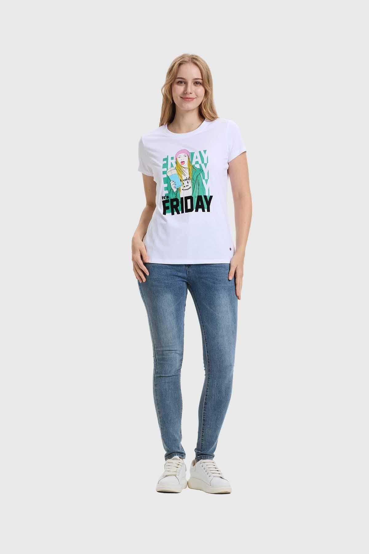 Polera Mujer Básica Print Blanco-3