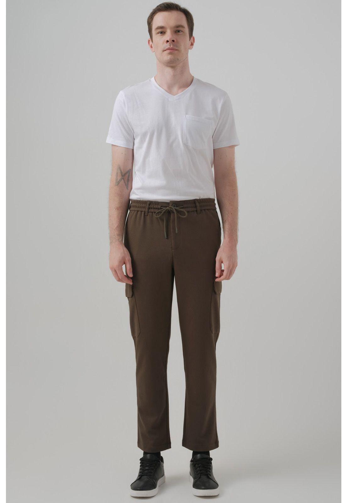 Pantalón Buzo Hombre Calce Recto Verde Olivo - ll-3
