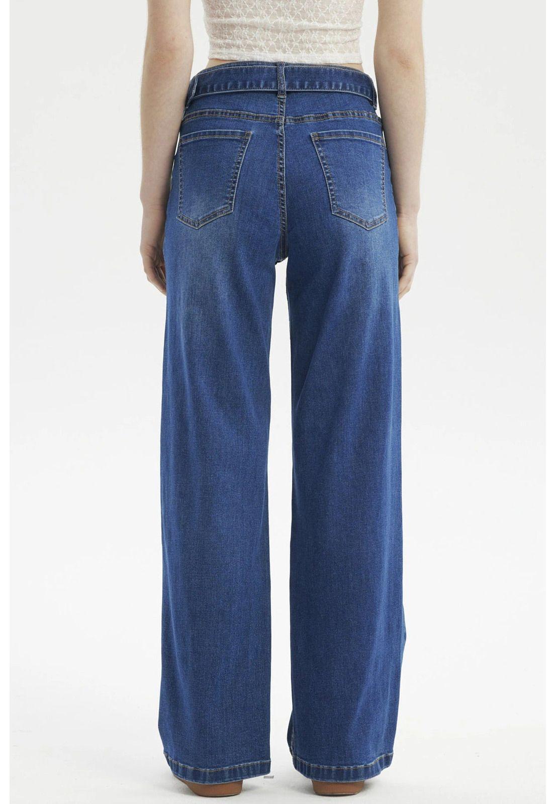 Jeans Mujer Calce Recto Azul - V-2